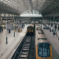 train travel photo of train station