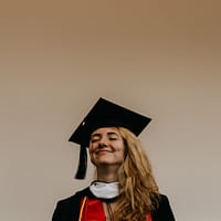 woman in black mortar board