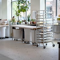 grey metal rolling rack