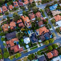 top view photo of houses