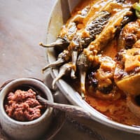 oxtail stew with a rich peanut sauce