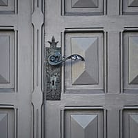 gray wooden closed door