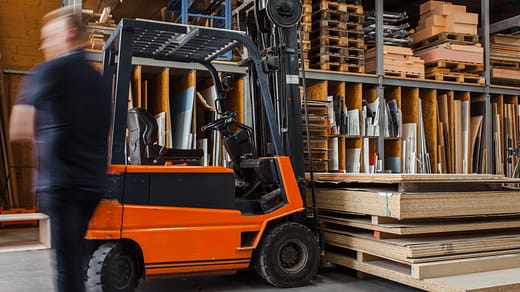 Inventory Management yellow and black fork lift