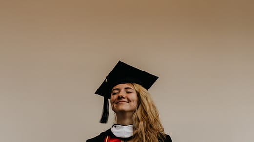 woman in black mortar board