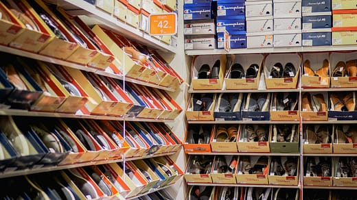 assorted pairs of shoes on boxes